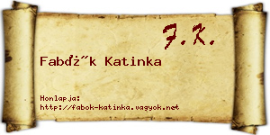 Fabók Katinka névjegykártya